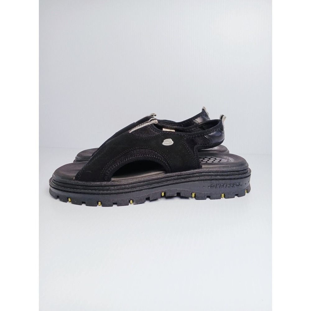 Skechers G-Tech 1369 Mens 11 Black‎ Platform Slingback Lug Sole Sandals Vintage